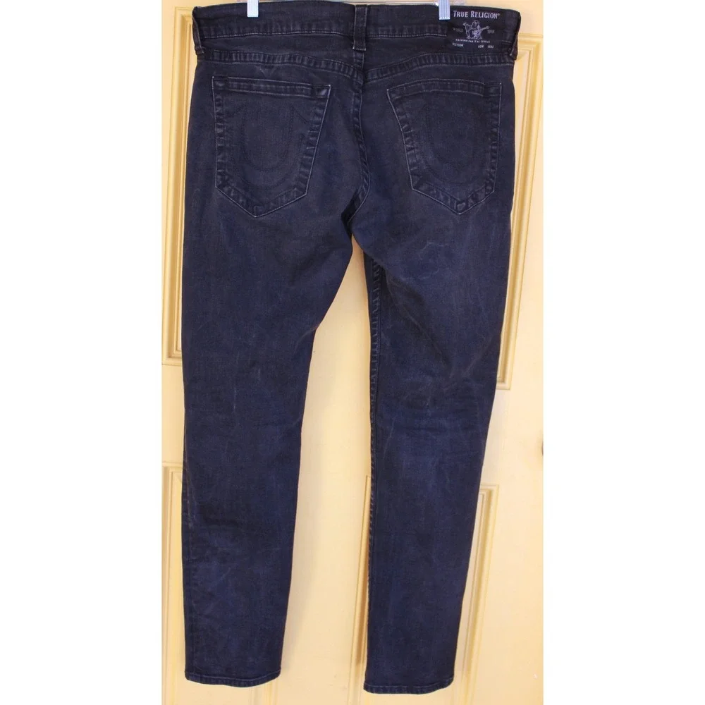 True Religion World Tour Geno Relaxed Black Slim‎ Straight Jeans *SZ 38-40/34
